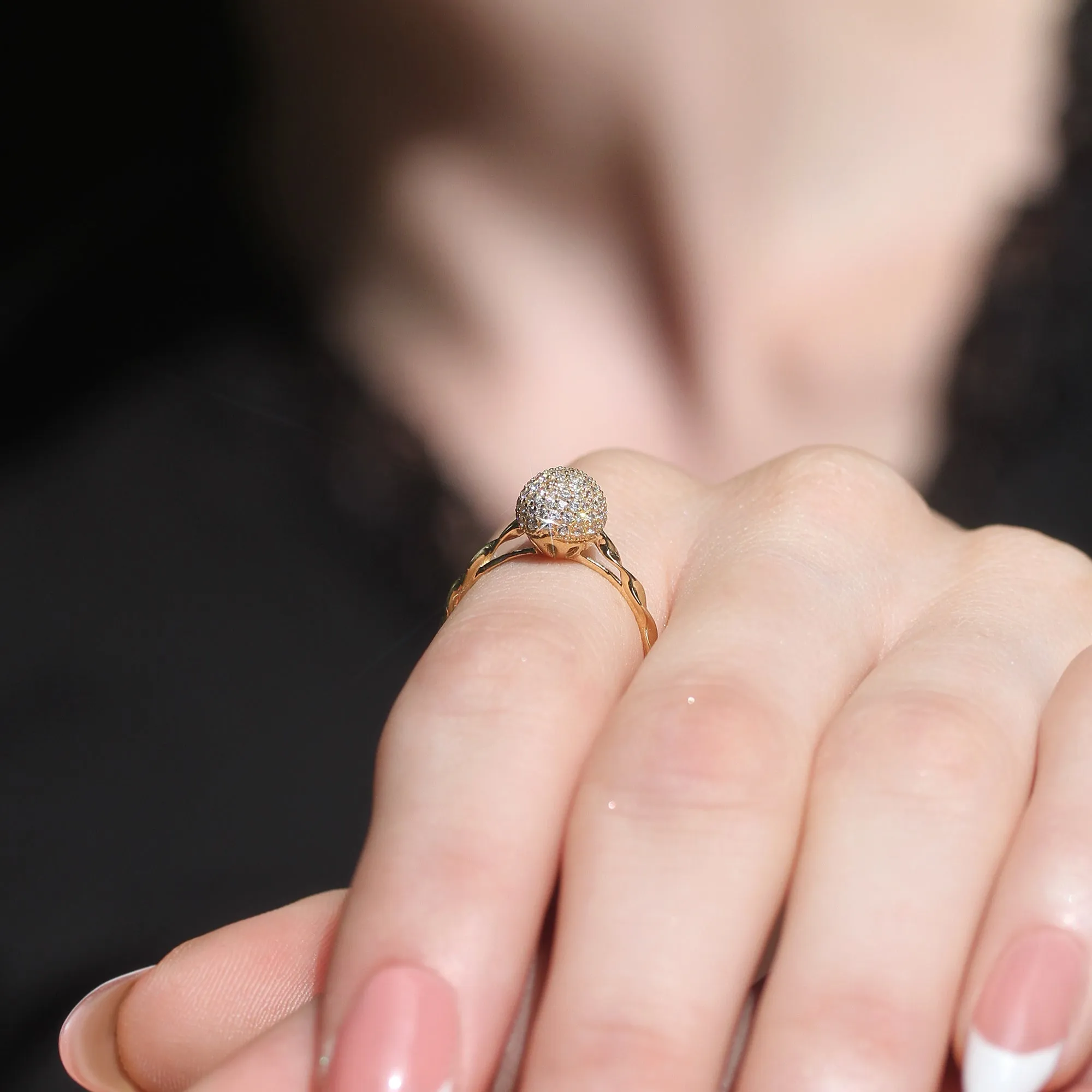 Elevated Elegance: Cluster Ball Ring