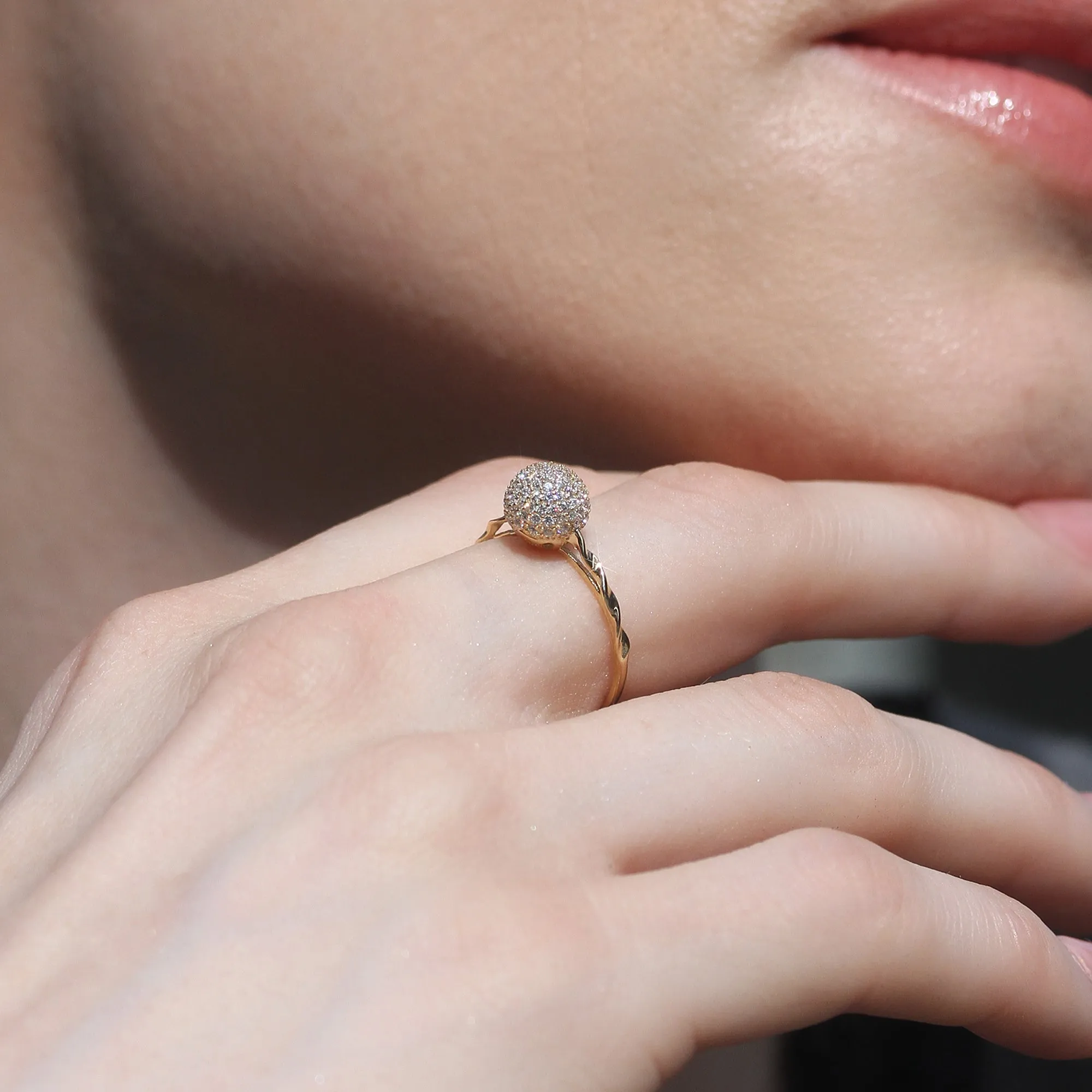 Elevated Elegance: Cluster Ball Ring
