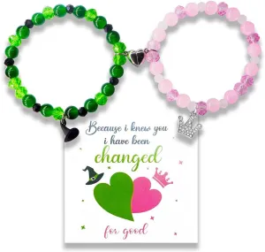 Elphaba-Galinda Friendship Matching Bracelets, Movie Merch Rhinestone Crown Witch Hat Matching Bracelets, BFF Couples Accessories Valentine's Day Gifts for Fans Friends Party Decorations (Bracelet1)
