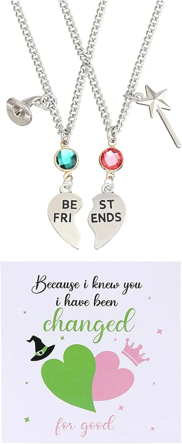 Elphaba Galinda Friendship Matching Bracelets - Rhinestone Crown Witch Hat Matching Bracelets - BFF Couples Accessories Christmas Valentine's Day Gifts for Fans Party Dress Decor