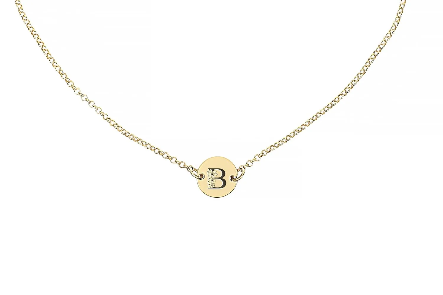 Engraved Unique Letter Necklace - Custom Flowered Necklace - Name Jewelry - Christmas Gift