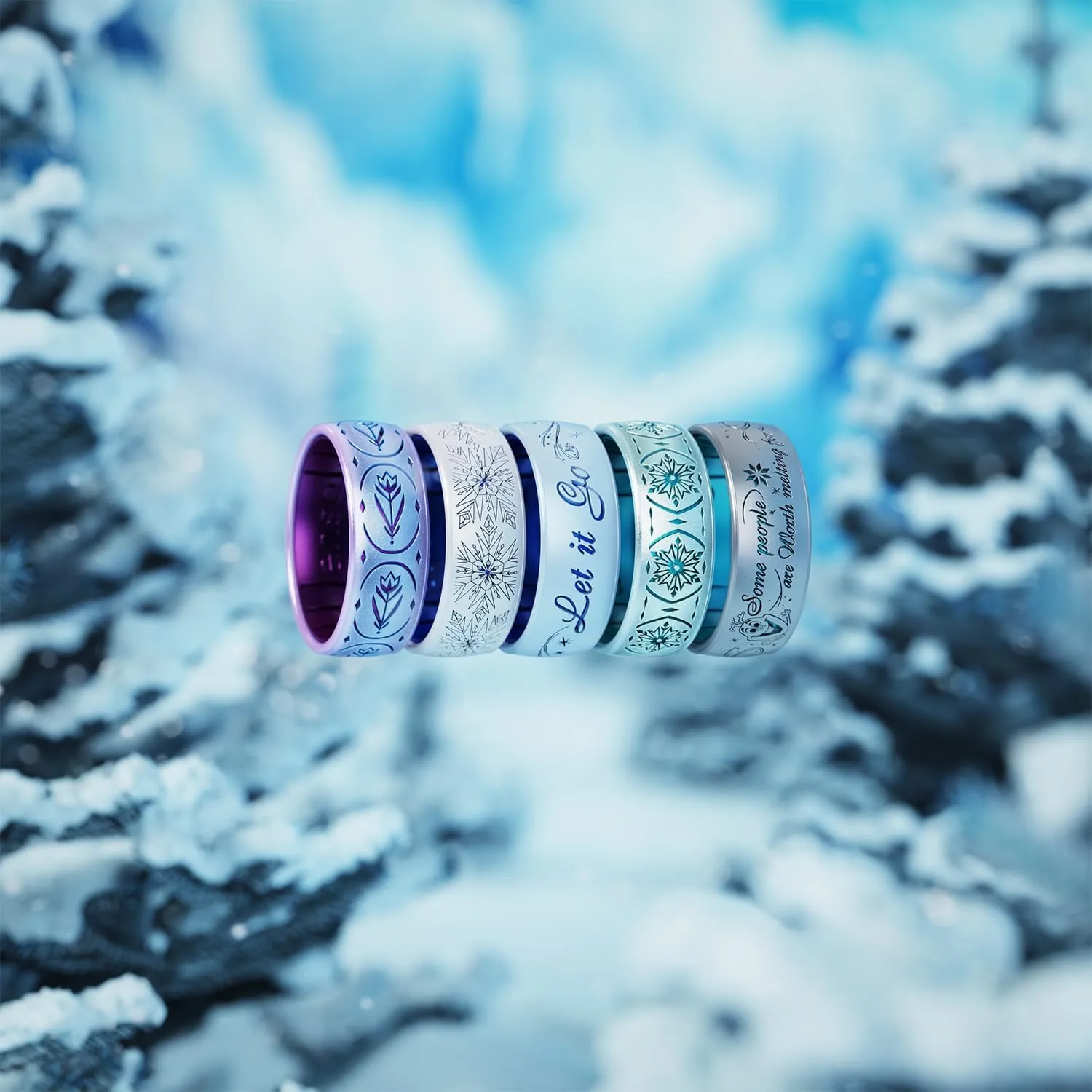 Enso Rings Disney Frozen Collection - Comfortable Silicone Rings - 7.9mm Wide, 2.18mm Thick