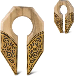 ERKUOO 1 Pair Ear Weights for Stretched Heavy Hanger Wood Ear Gauges Plugs Ear Tunnels Body Piercing Fashion Jewelry 9/16"(14mm)