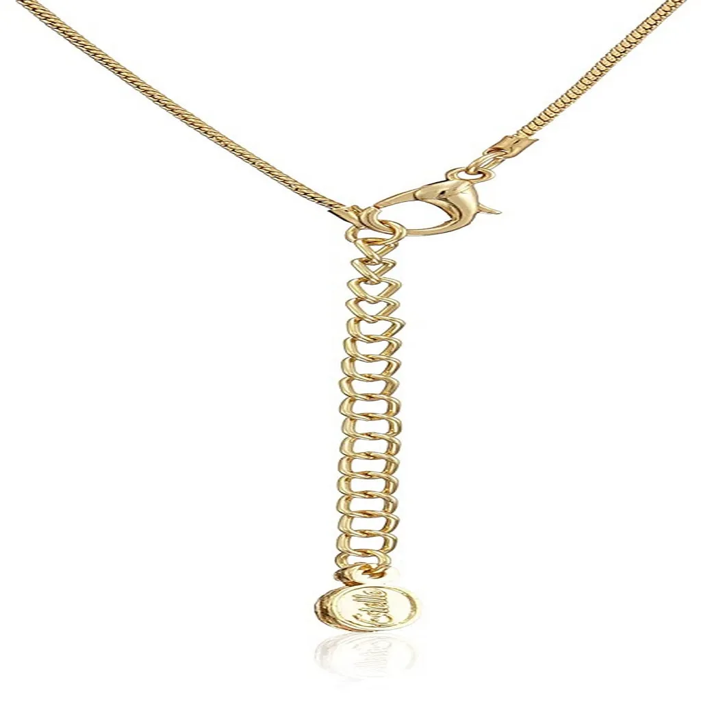 Estele 24 Kt Gold Plated Twisted Drop with Fancy Austrian Crystal Pendant Set for Women