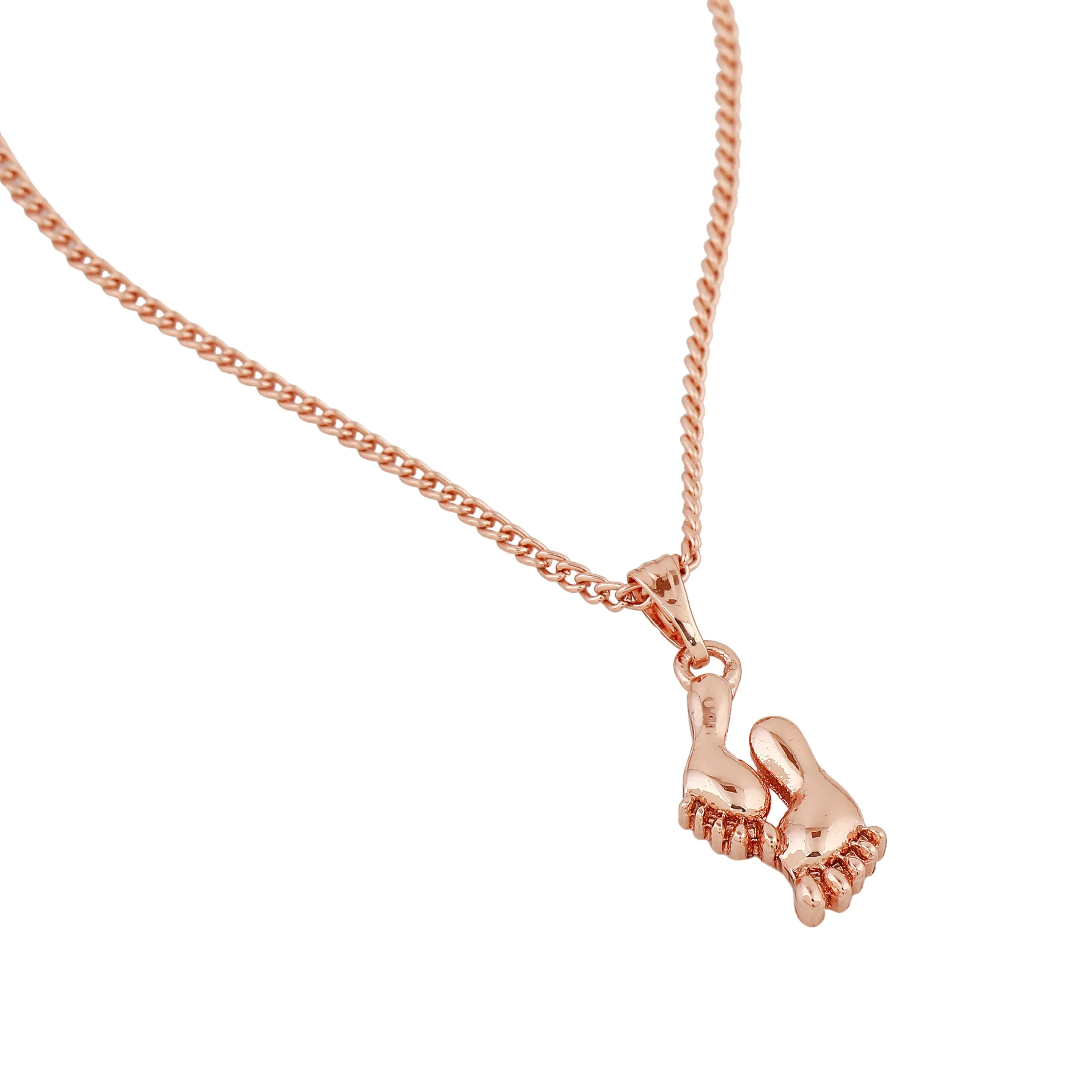 Estele Rose Gold Plated Footsteps Designer Pendant for Women