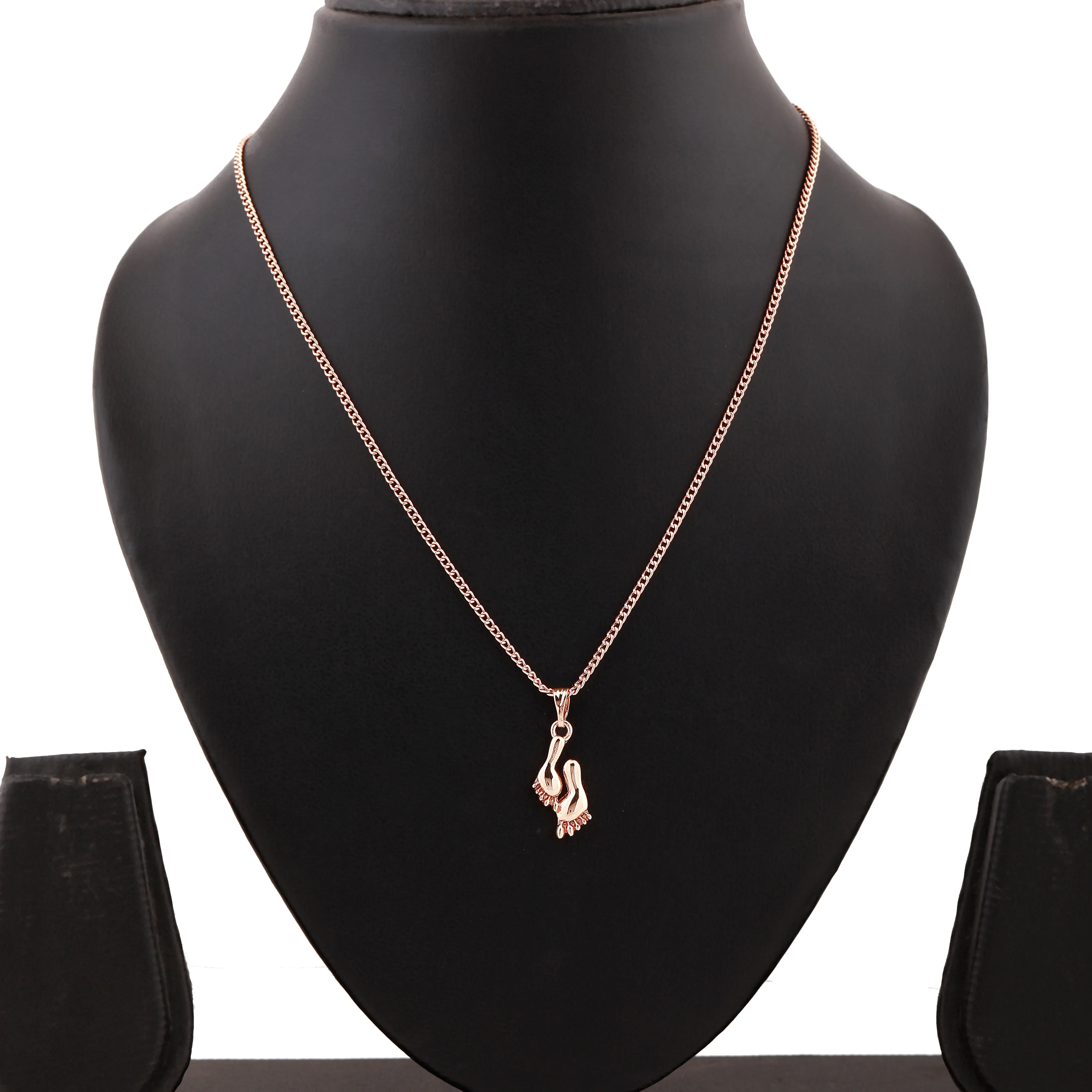 Estele Rose Gold Plated Footsteps Designer Pendant for Women