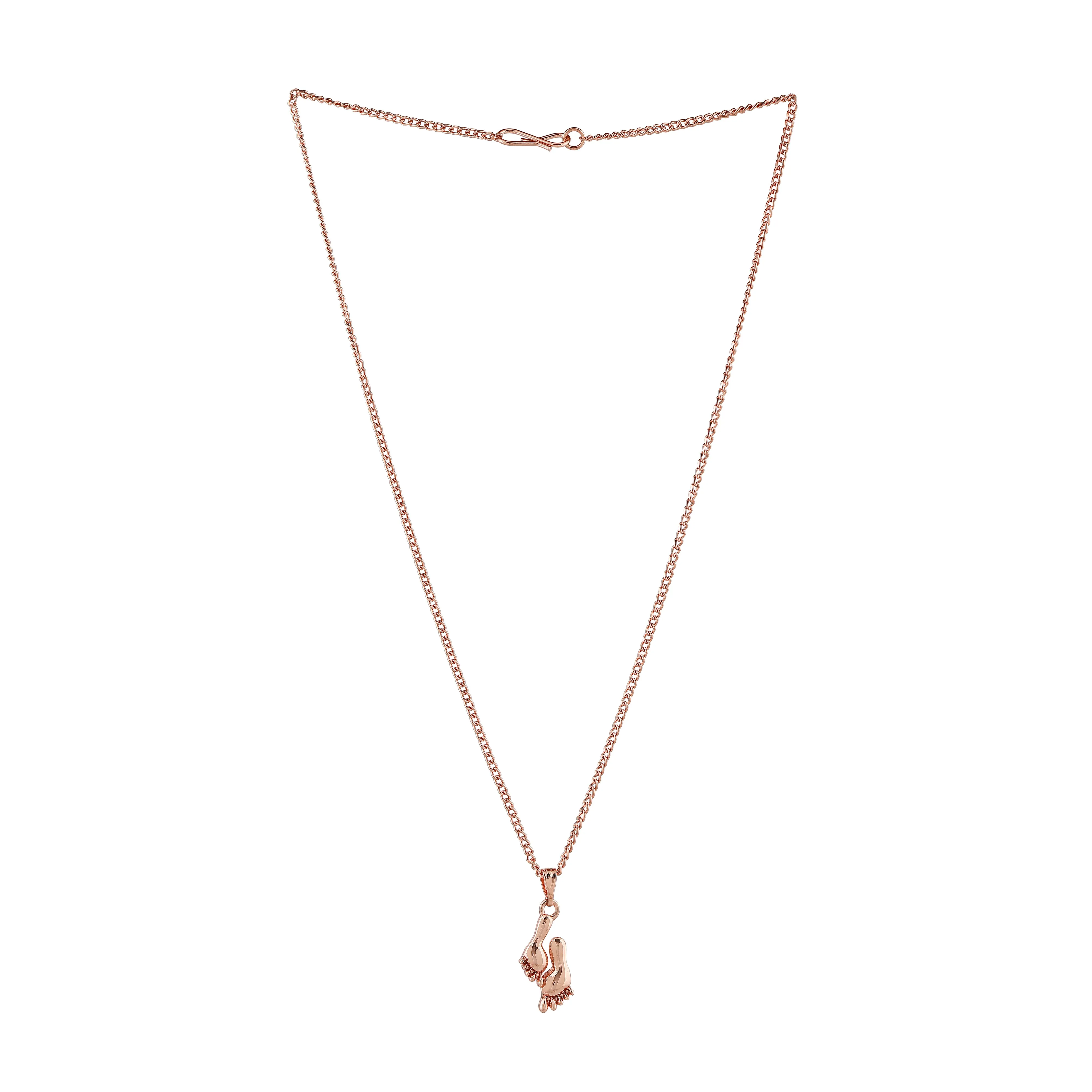 Estele Rose Gold Plated Footsteps Designer Pendant for Women