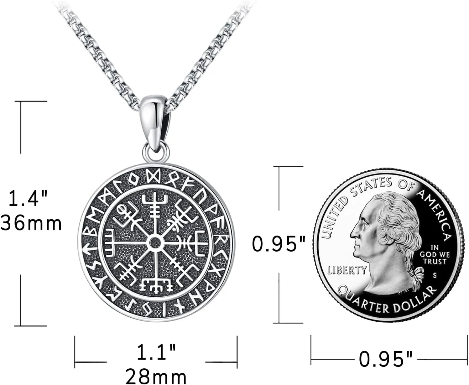 Eusense Viking Jewelry for Men Women Sterling Silver 925 Mjolnir Thors Hammer Pendant Celtic Cross Necklace Wolf Odin Raven Freya Goddess Norse Pagan Compass Vegvisir Yggdrasil Nordic Viking Necklaces Gifts