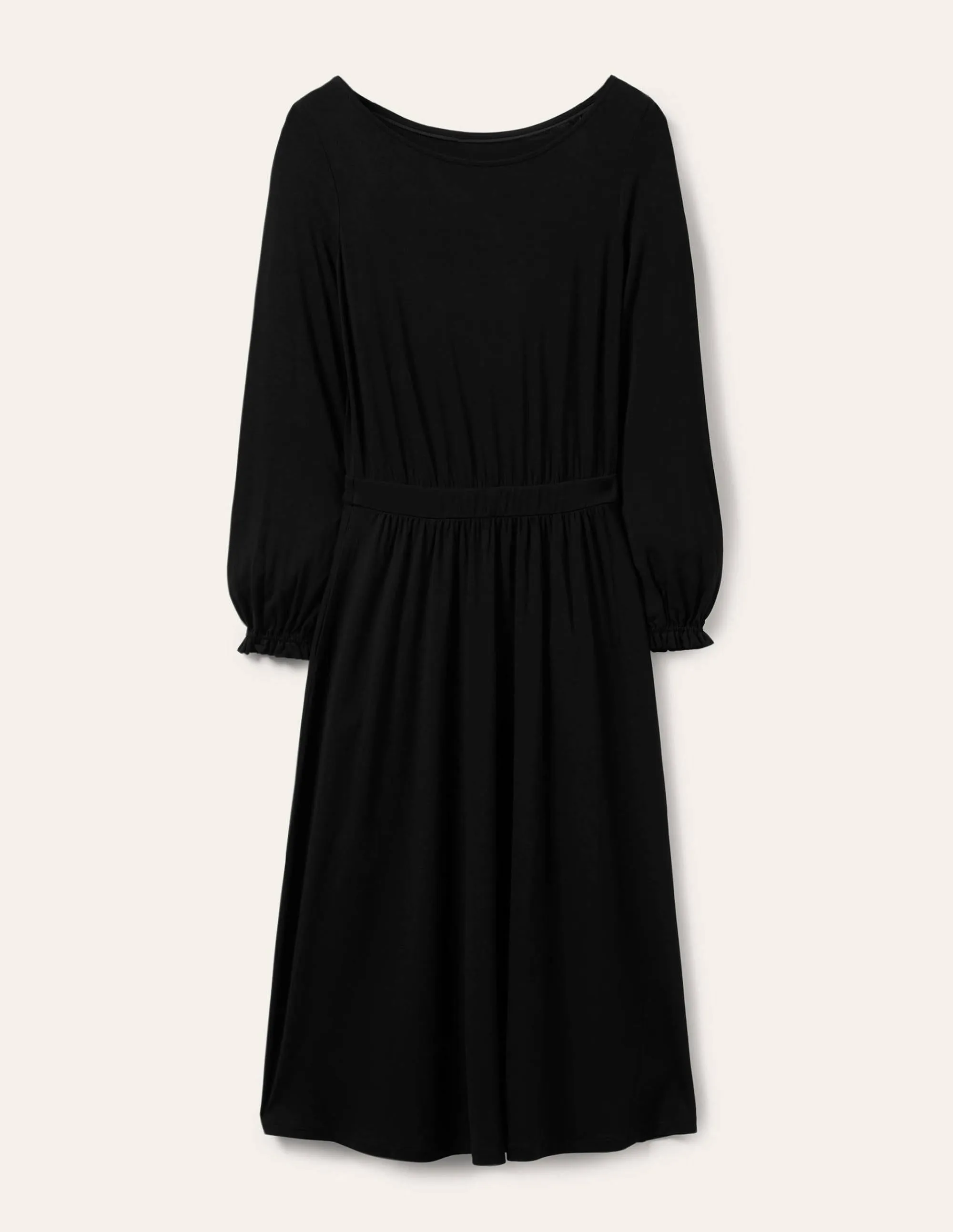 Evelyn Jersey Midi Dress-Black