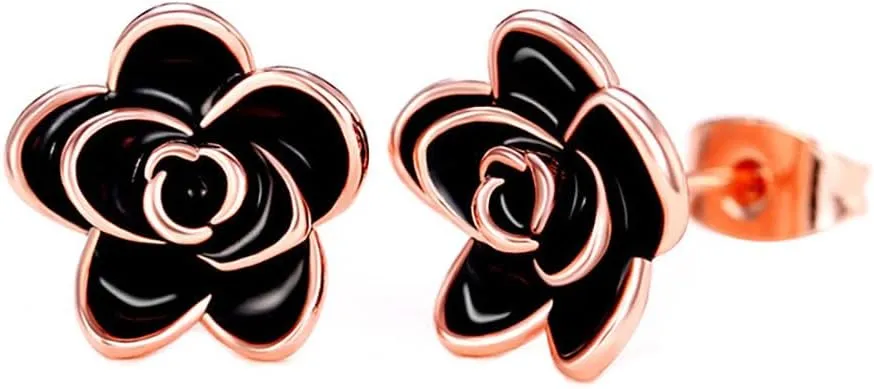 exquisite cherry blossom colored women's flower earrings set with cubic zirconia S925 sterling silver needle earrings are hypoallergenic and suitable for holiday jewelry gifts