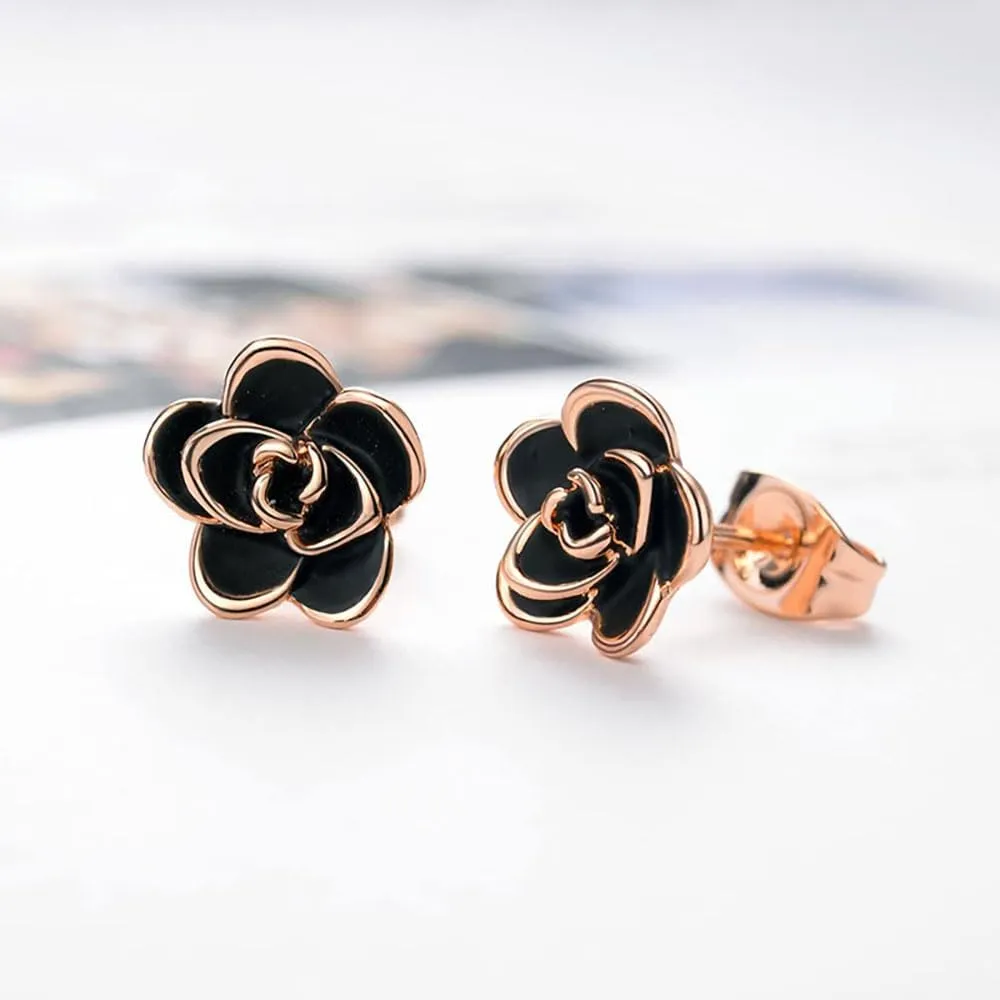 exquisite cherry blossom colored women's flower earrings set with cubic zirconia S925 sterling silver needle earrings are hypoallergenic and suitable for holiday jewelry gifts