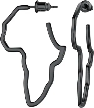 FaithHeart African Earrings for Women, 14K Gold Plated Stainless Steel Large Hoop Earrings Hypoallergenic Lightweight Huggie Hoops Womens Jewelry with Gift Box