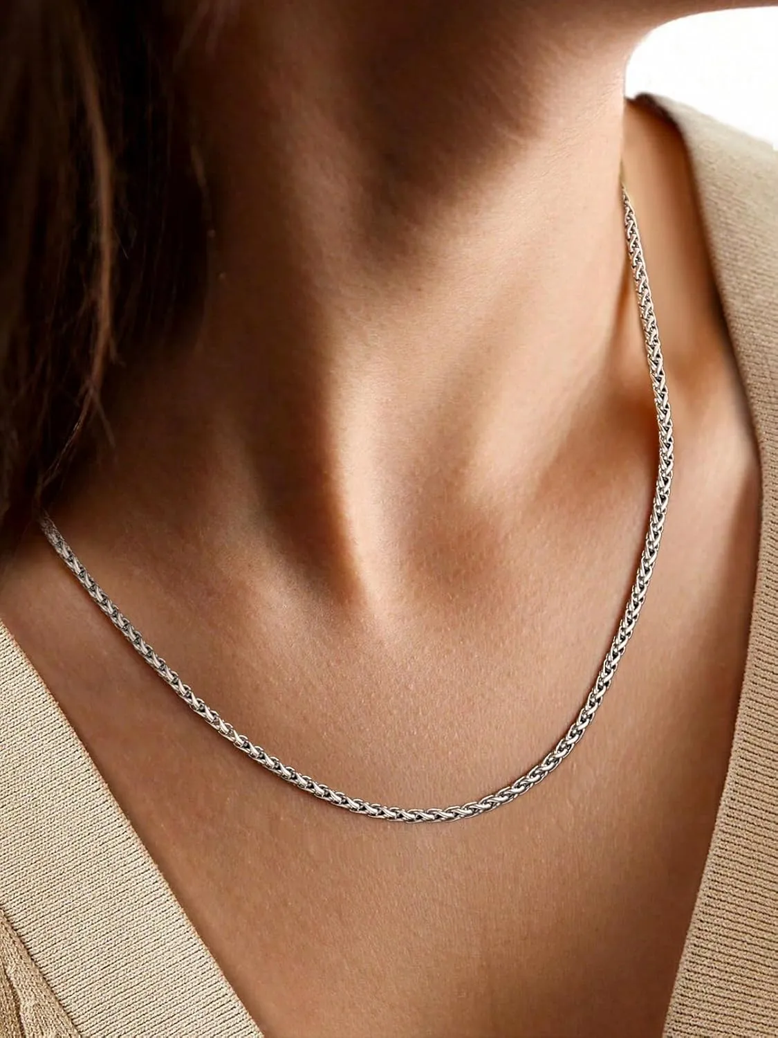 FaithHeart Stainless Steel Chains for Men, Silver/Black/14K Gold Plated Snake/Wheat/Box/Rope/Rolo Chain Necklace 16-30 Inches with Delicate Gift Box