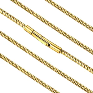 FaithHeart Stainless Steel Chains for Men, Silver/Black/14K Gold Plated Snake/Wheat/Box/Rope/Rolo Chain Necklace 16-30 Inches with Delicate Gift Box