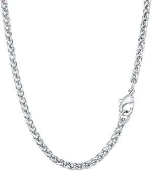 FaithHeart Stainless Steel Chains for Men, Silver/Black/14K Gold Plated Snake/Wheat/Box/Rope/Rolo Chain Necklace 16-30 Inches with Delicate Gift Box