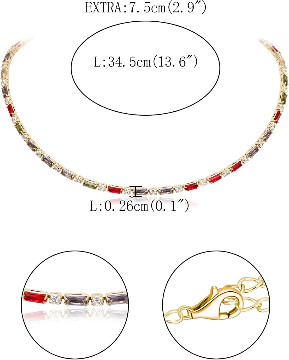 FANZE Dainty Choker Necklaces for Women Cubic Zircon Gold Plated Tennis Necklace Trendy Jewelry Gift for Wedding Chrismas Thanksgiving Valentine Mother Day Easter