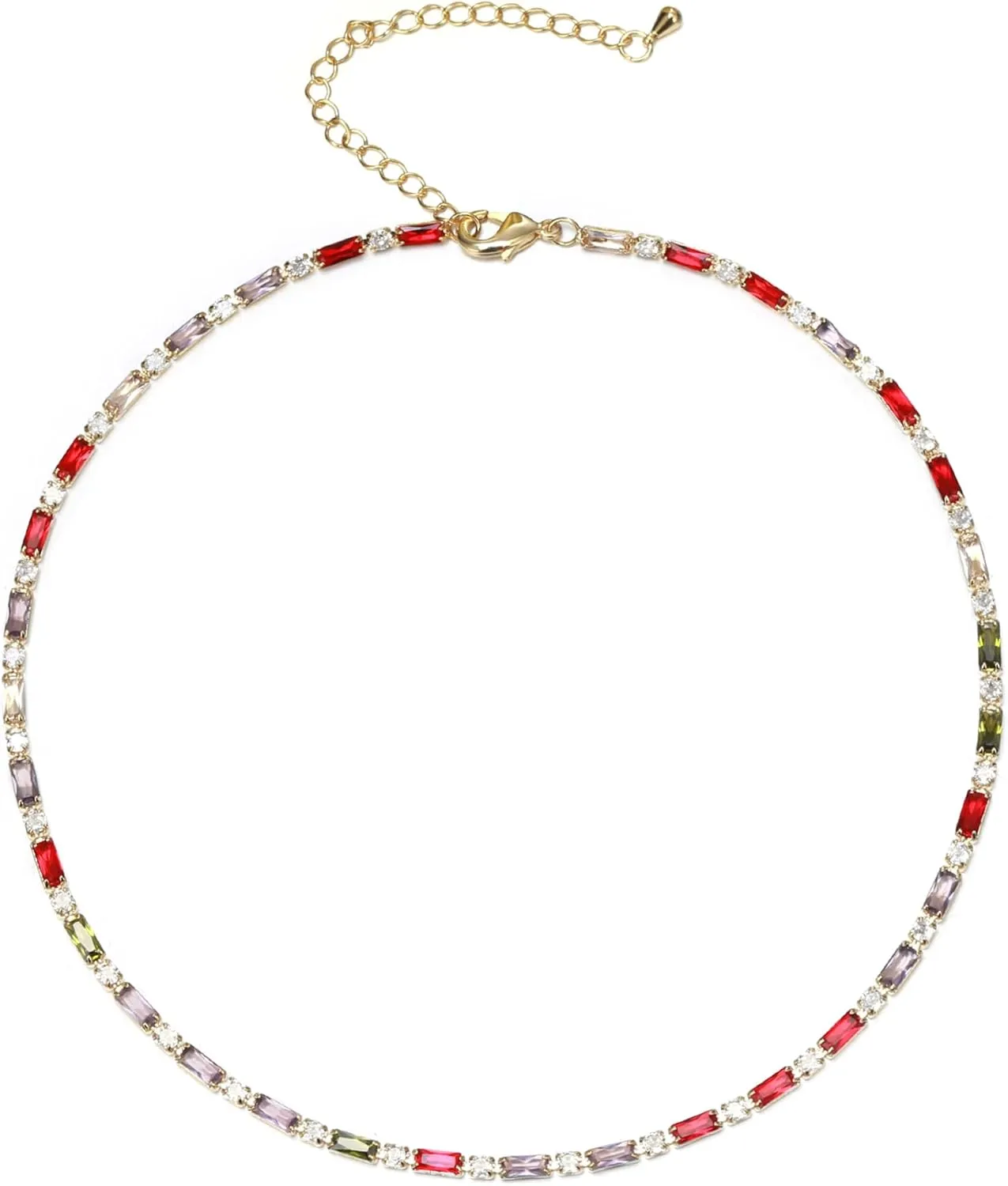 FANZE Dainty Choker Necklaces for Women Cubic Zircon Gold Plated Tennis Necklace Trendy Jewelry Gift for Wedding Chrismas Thanksgiving Valentine Mother Day Easter