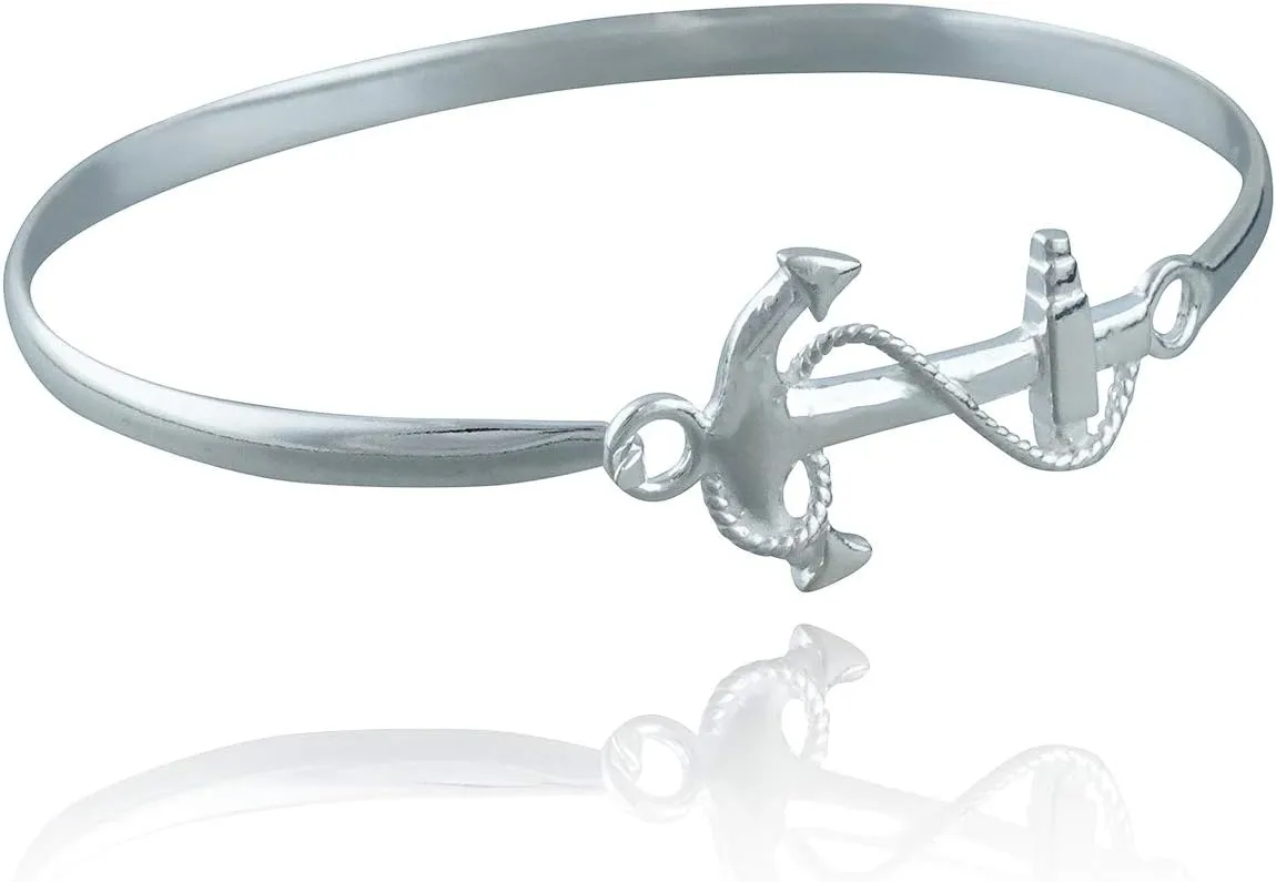 FashionJunkie4Life 925 Sterling Silver Unique Bangle Bracelets for Women