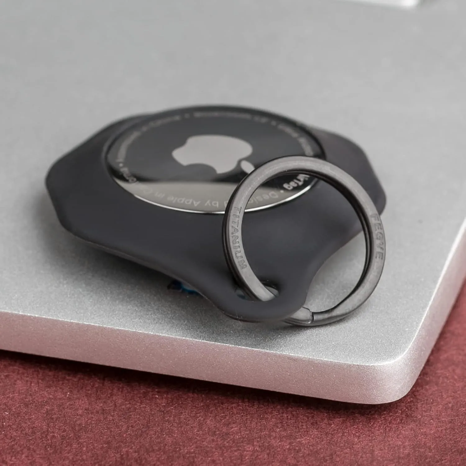 FEGVE Titanium Key Rings Split Rings 4 Packs, for Home Car Keys Organization, Sandblasted (Black - 20mm / 0.79 inch)