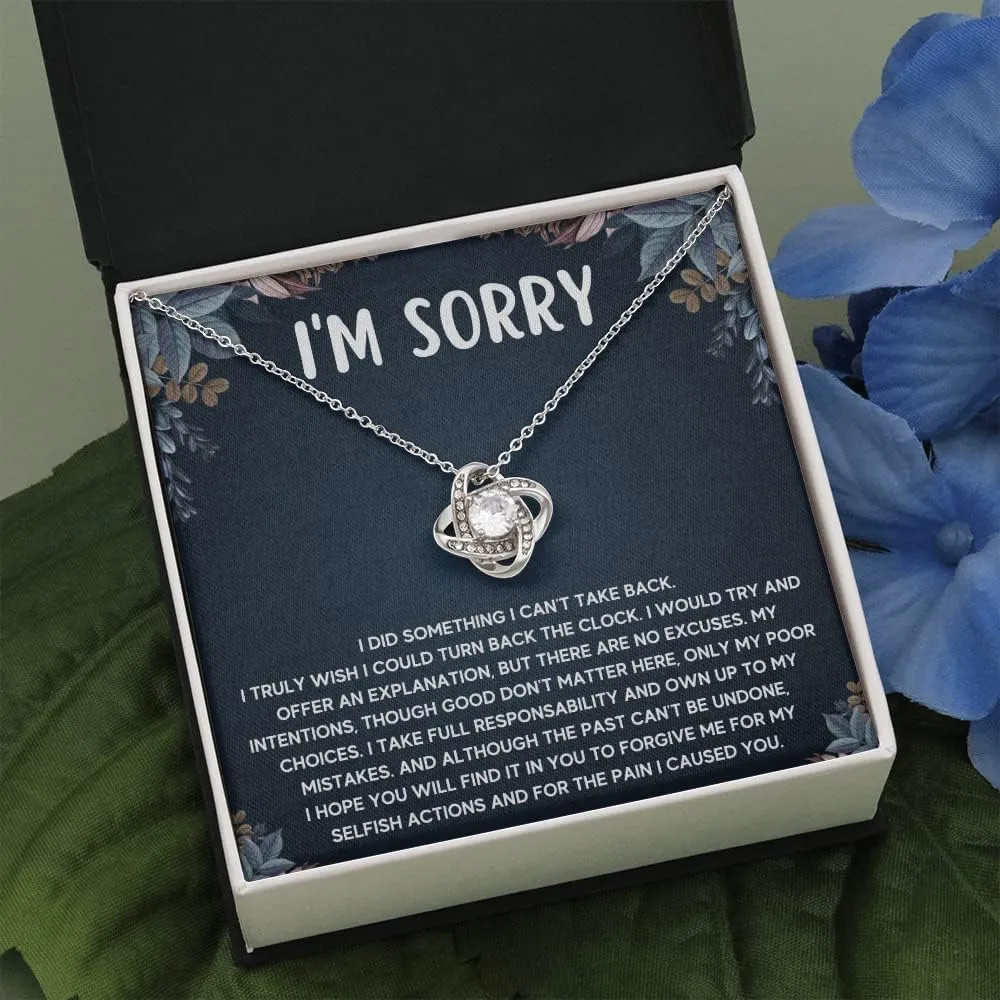 FG Family Gift Mall Im Sorry Gifts For Her, Apology Gifts For Her, I Love You I'm Sorry Gift, Giant Sorry Forgiveness Necklace with Message Card and Gift Box