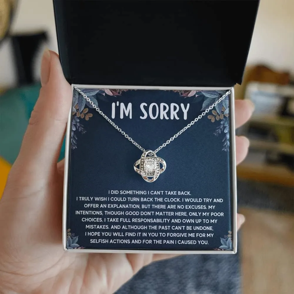 FG Family Gift Mall Im Sorry Gifts For Her, Apology Gifts For Her, I Love You I'm Sorry Gift, Giant Sorry Forgiveness Necklace with Message Card and Gift Box