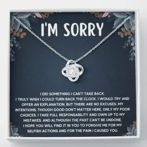 FG Family Gift Mall Im Sorry Gifts For Her, Apology Gifts For Her, I Love You I'm Sorry Gift, Giant Sorry Forgiveness Necklace with Message Card and Gift Box