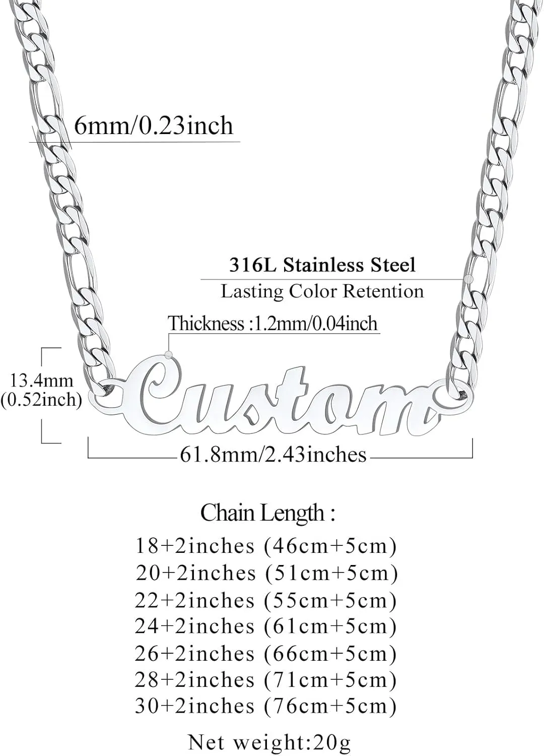 FindChic Custom Name Necklace Personalized Stainless Steel Layered Necklace for Women Girls Gold Plated/Black Name Plate Jewelry Gift for Gf Mom Daughter, with Gift Box