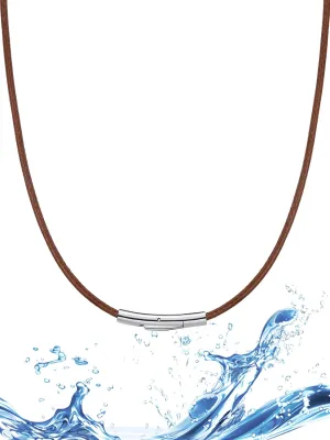 FindChic Waterproof Black Leather Cord Necklaces for Women Men 2mm/3mm Width 16inch to 30 inch Brown Waxed Rope Chain to Match Pendant, with Gift Box