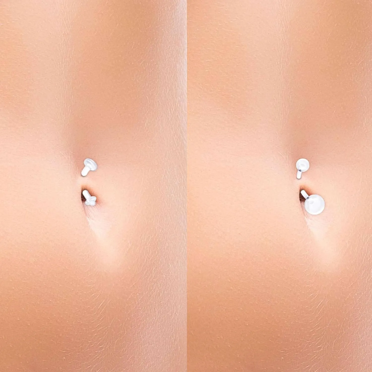 Flexible Acrylic Clear Belly Button Ring Retainer 14 Gauge Navel Bar Earrings Piercing Jewelry See More Sizes