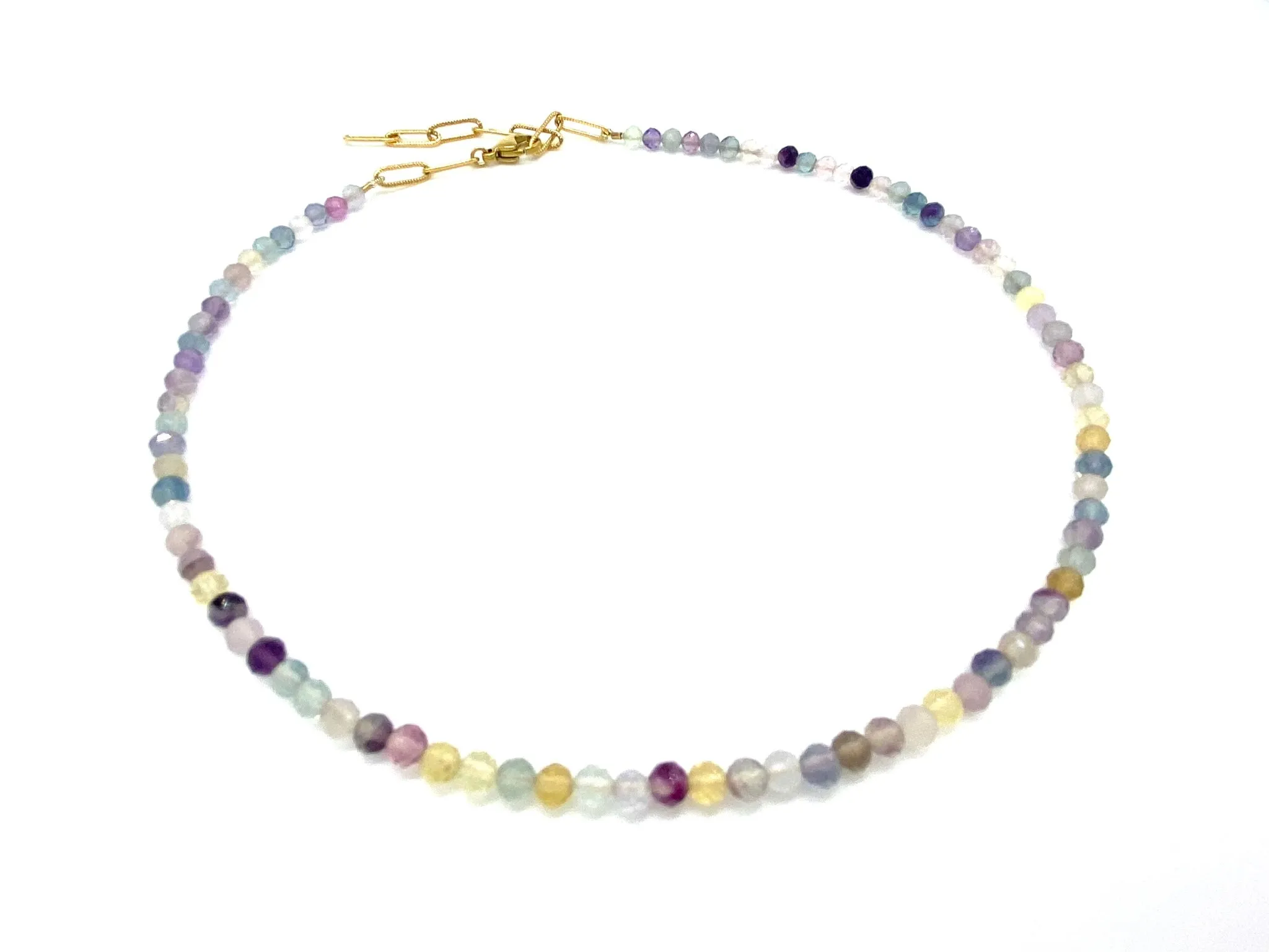 Fluorite Dainty Beaded Necklace