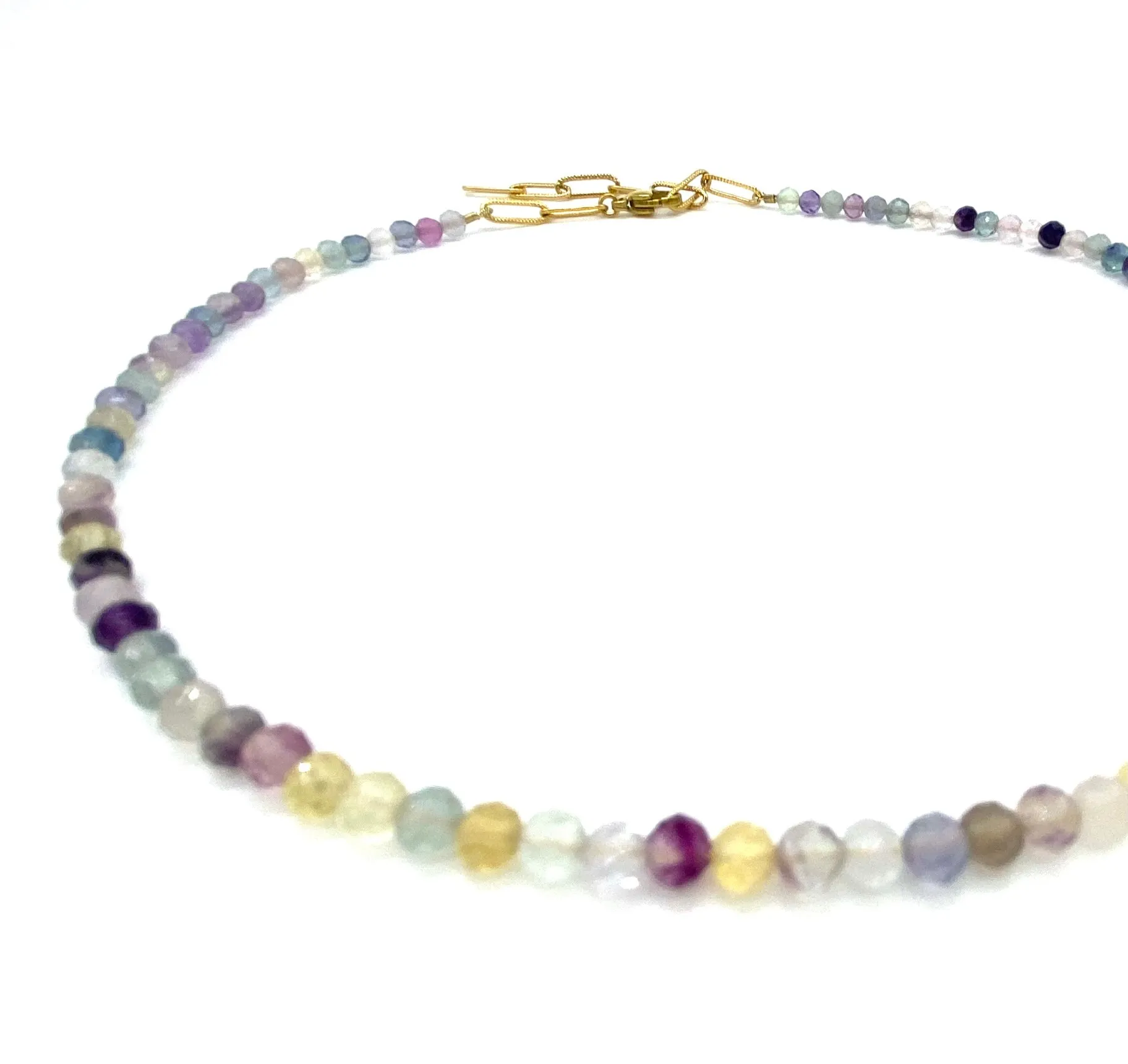 Fluorite Dainty Beaded Necklace
