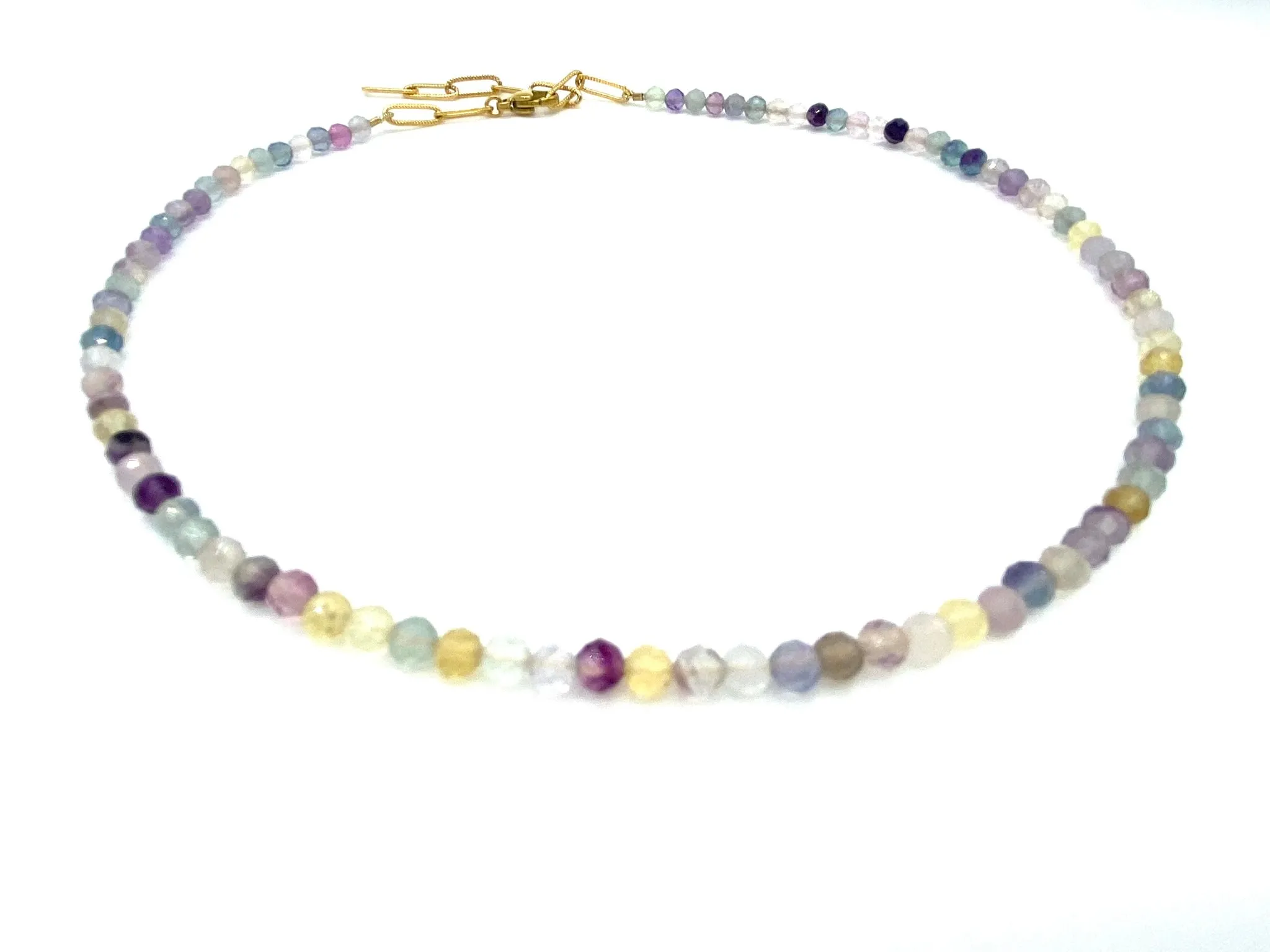 Fluorite Dainty Beaded Necklace