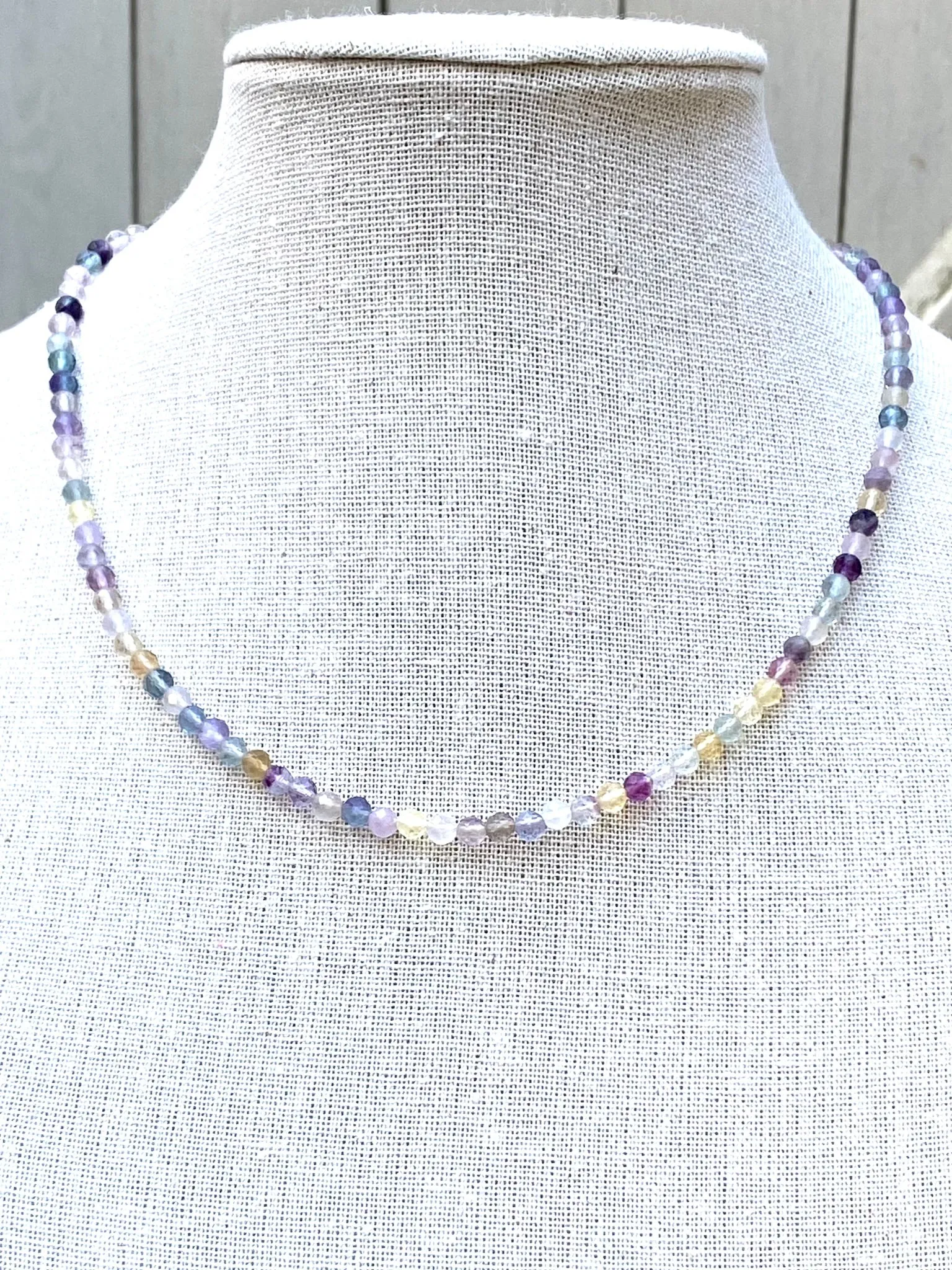 Fluorite Dainty Beaded Necklace