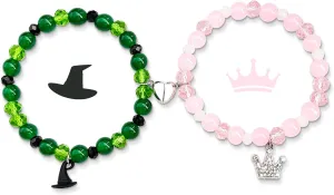 for Elpheba Galinda Friendship Matching Bracelets-Crown Witch Hat Matching Bracelets-BFF Couples Accessories, for Fans' Birthdays, and Party Favors Gifts for Fans