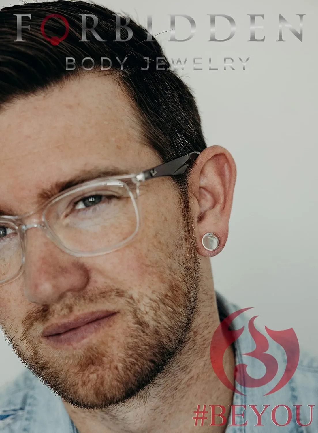 Forbidden Body Jewelry 3mm - 6mm Acrylic Ear Gauges, Solid Double Flared Saddle Plug Earrings Sold in Pairs