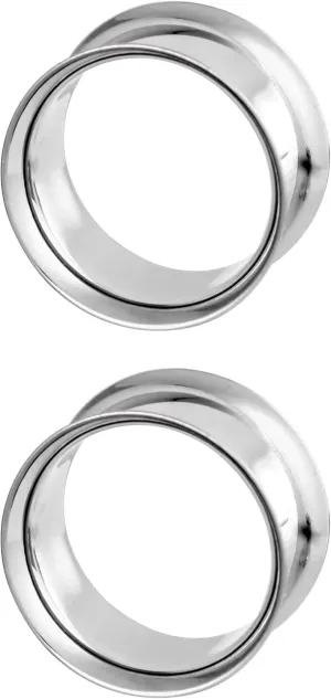 Forbidden Body Jewelry Surgical Steel Ear Gauges, Double Flared Saddle Tunnel Plug Earrings, 19mm - 25mm
