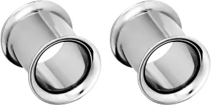 Forbidden Body Jewelry Surgical Steel Ear Gauges, Double Flared Saddle Tunnel Plug Earrings, 5mm - 10mm