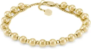 Fossil Women's Stainless Steel Gold-Tone Beaded Bracelet