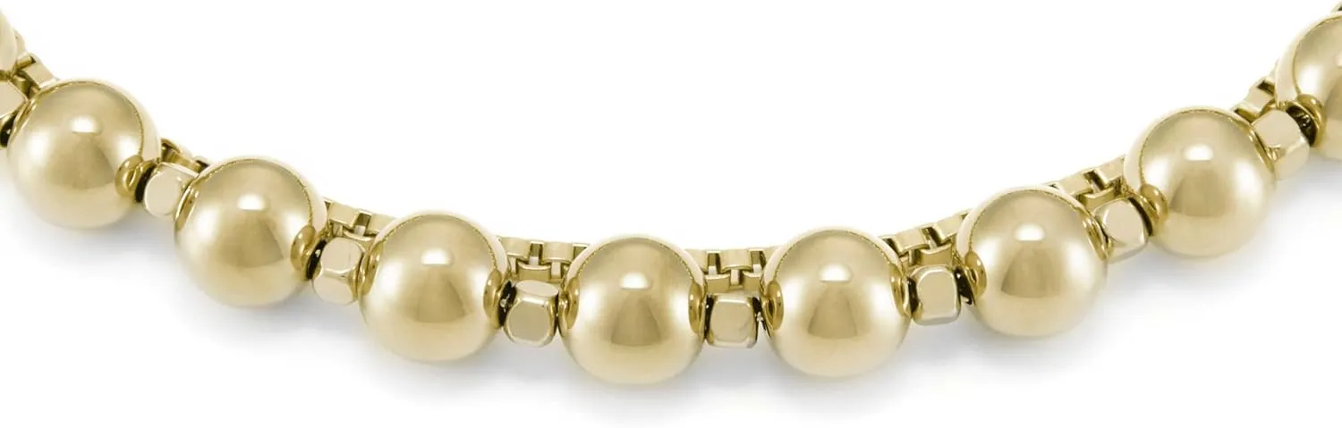 Fossil Women's Stainless Steel Gold-Tone Beaded Bracelet