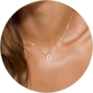 Foxgirl Gold Initial Necklaces for Women, Dainty Gold Letter Necklace Tiny A-Z Pendant Choker Necklace Trendy Cute Personalized Monogram Name Necklace Gold Jewelry Necklace for Women Gift
