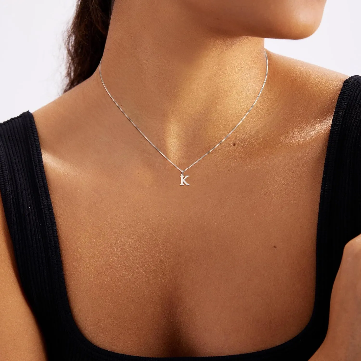 Foxgirl Gold Initial Necklaces for Women, Dainty Gold Letter Necklace Tiny A-Z Pendant Choker Necklace Trendy Cute Personalized Monogram Name Necklace Gold Jewelry Necklace for Women Gift