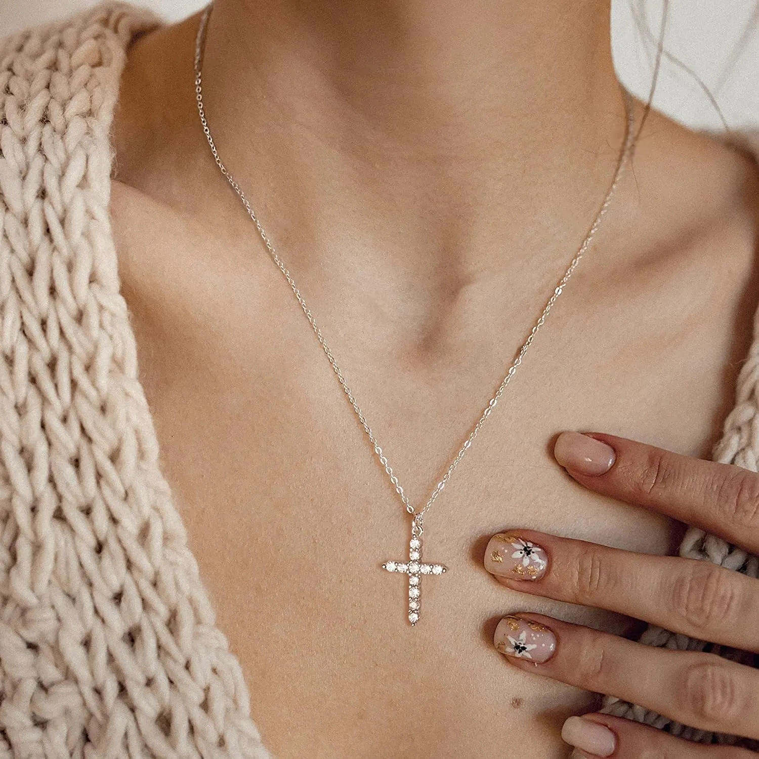 Foxgirl Lariat Gold Necklace for Women, Dainty Long Necklace 14k Gold Plated/Silver Y-Shaped Pendant Necklace Trendy Layered Cz Beaded Chain Drop Necklaces Simple Gold Jewelry For Women Gift