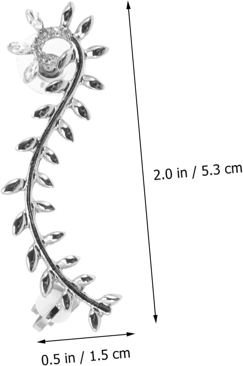 FRCOLOR Leaf Design Ear for Women Unique Ear Wrap Earrings for Stylish Elegance for Festivals Parties Everyday