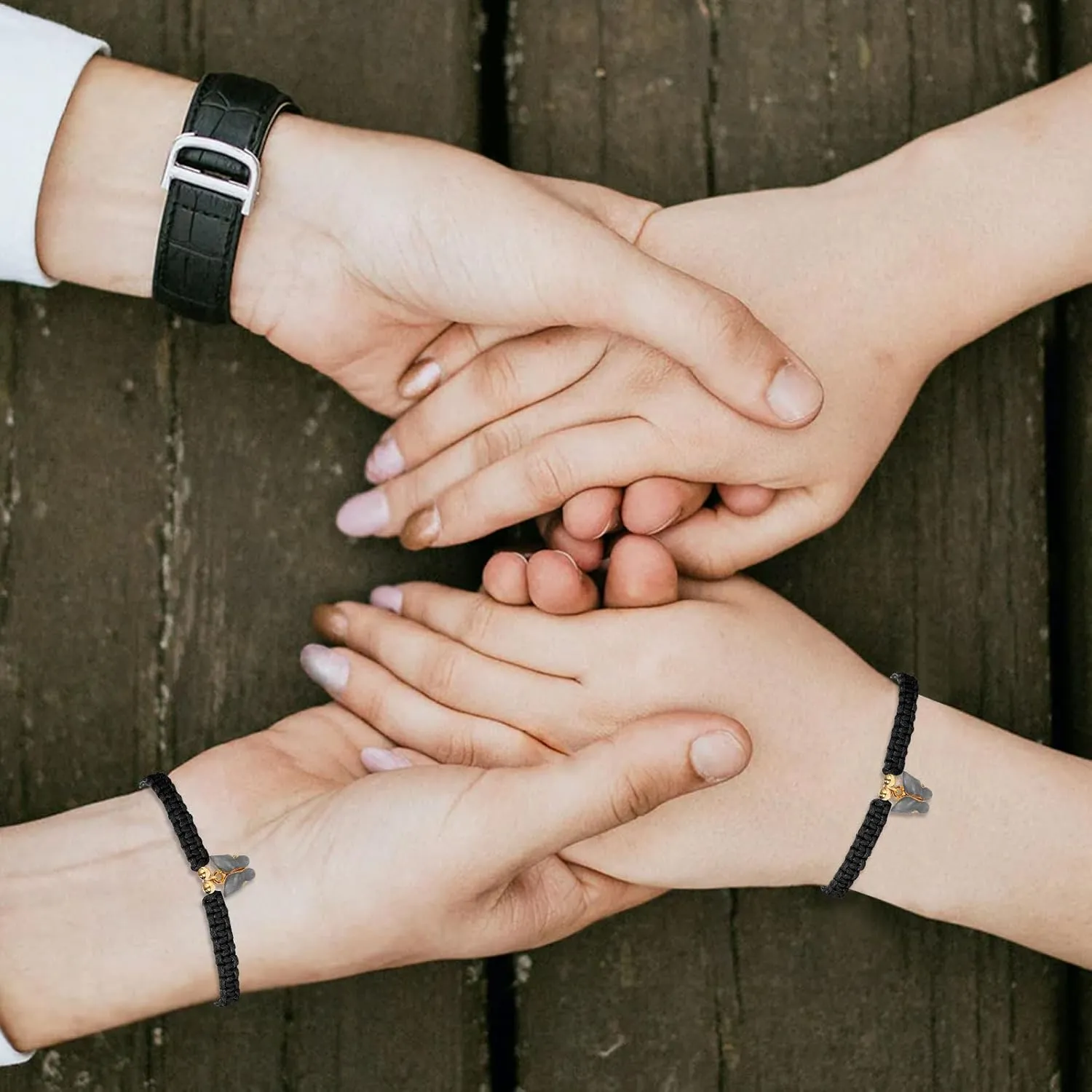 Friendship Butterfly Gifts for Women, Black Bracelets for Women Girls Best Friends String Matching Handmade Adjustable Butterfly Charm Cord Bracelets for Women