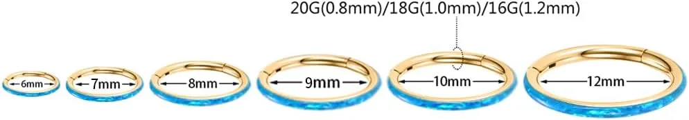 FUNLMO 316L Surgical Steel Nose Ring Hoop Opal Cartilage Earring Conch Daith Rook Orbital Helix Daith Tragus Piercing Jewelry Cartilage Septum Jewelry Cartilage Conch Hoop Earring