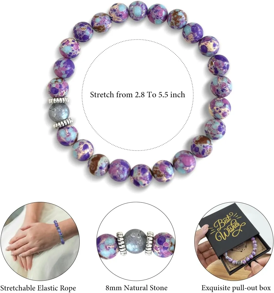 Funny Beaded Stretch Bracelets Gifts for Her Women Sister Friend