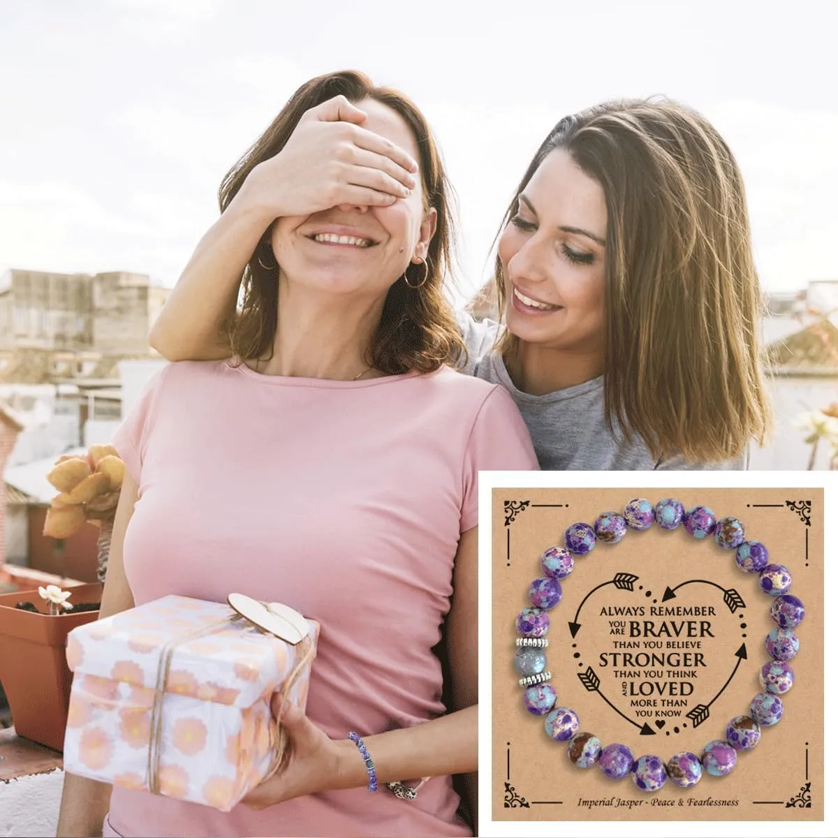 Funny Beaded Stretch Bracelets Gifts for Her Women Sister Friend