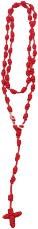 Fuqimanman2020 2PCS Handmade Catholic Rope Lightweight Cross Pray Necklace Bracelet Knotted Rosary Bracelet For Men Women