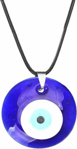 Fuqimanman2020 Lucky Blue Glass Turkish Evil Eye Pendant Necklace Set Leather Rope Hamsa Hand for Women Men Protection Ojo Prayer Religious Amulet Jewelry