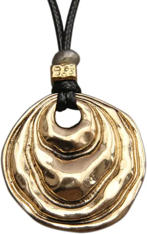 GelConnie Boho Necklaces for Women Vintage Silver Circles Long Pendant Necklace Cowgirl Sweater Necklace Adjustable Leather Choker Necklace for Women